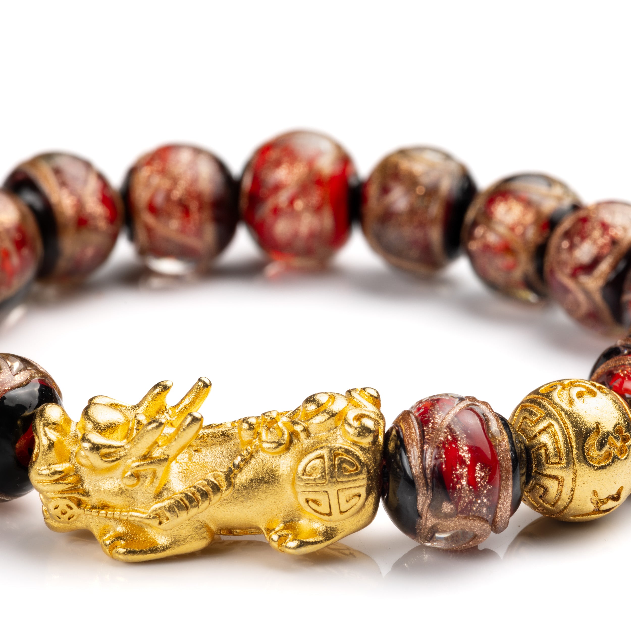 Red Glaze Incense Pi Xiu Bracelet - Affection, Tranquility, Wealth