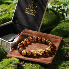 Brown Glaze Incense Pi Xiu Bracelet - Strength, Tranquility, Wealth