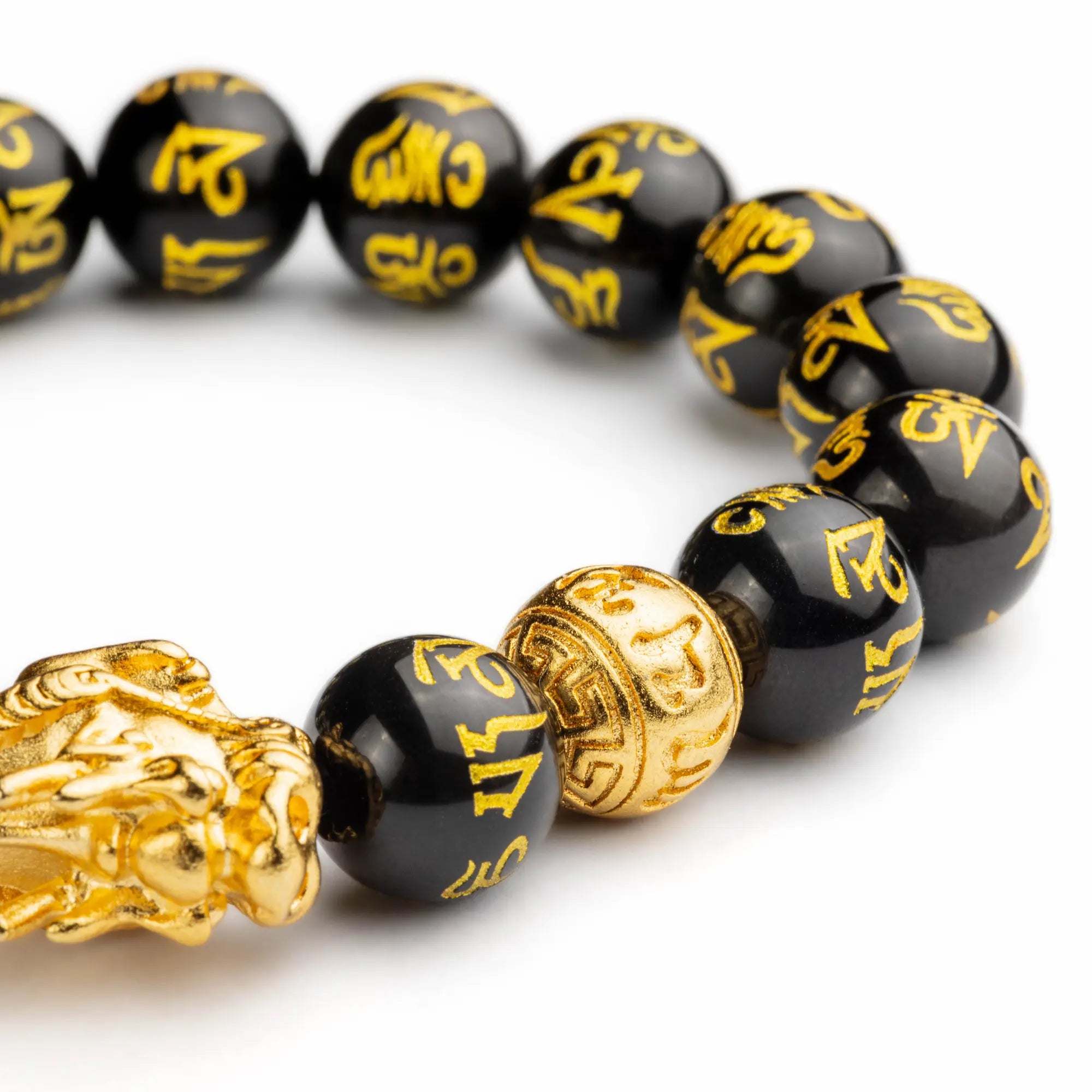 Men's Good Feng Shui Black PIXIU Obsidian Stone Bracelet Wealth Jewelry |  eBay