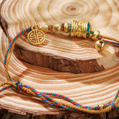 Lucky Cord Prayer Wheel Peace Amulet Spiritual Bracelet