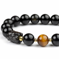 Zen Echoes: The Tiger's Eye & Black Obsidian Balance Bracelet - WinningCrystal 
