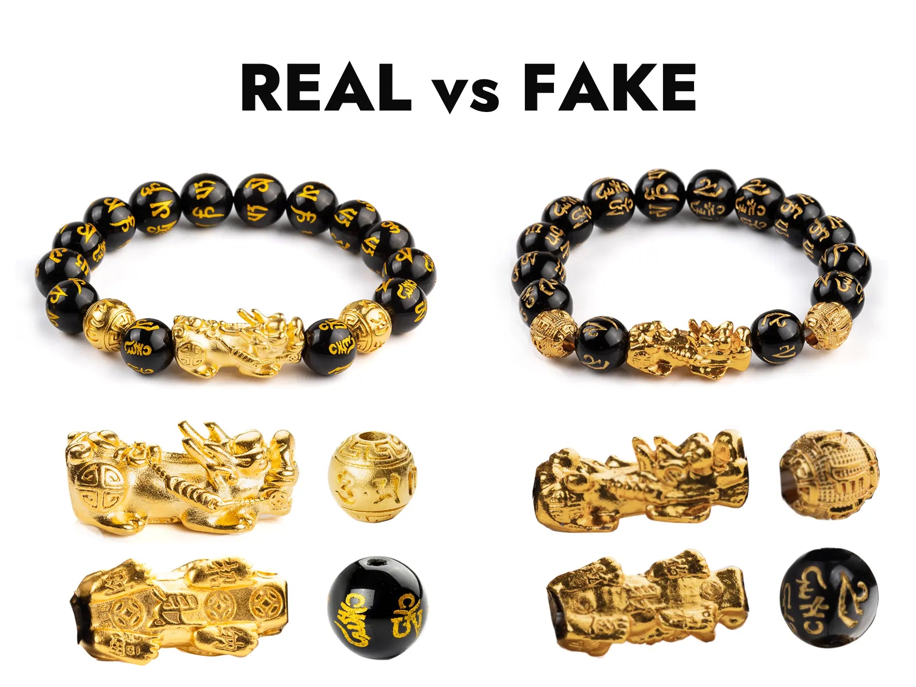 real vs fake pixiu Bracelet